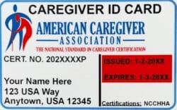 Caregiver ID Card for online store