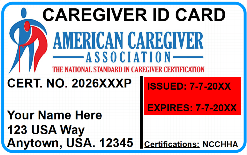 American Caregiver Association ID card