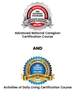 Advanced National Caregiver Certification Course AND Activities of Daily Living Certification Course Bundle