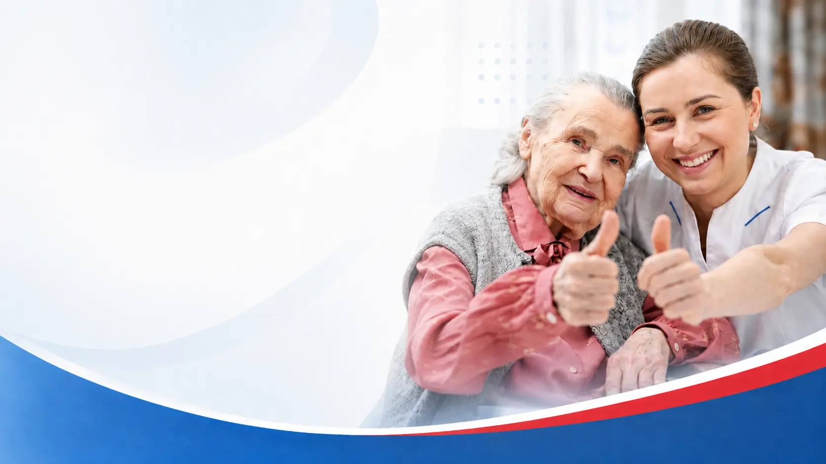 Certified caregiver supporting an older woman